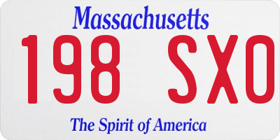 MA license plate 198SX0
