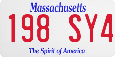 MA license plate 198SY4
