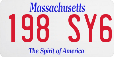 MA license plate 198SY6