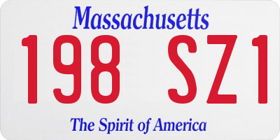 MA license plate 198SZ1