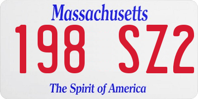 MA license plate 198SZ2