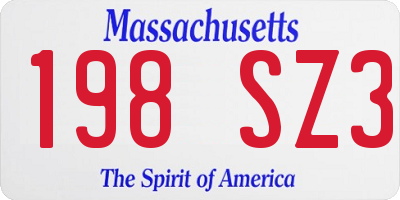 MA license plate 198SZ3