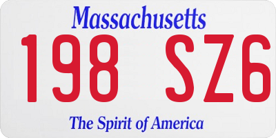 MA license plate 198SZ6
