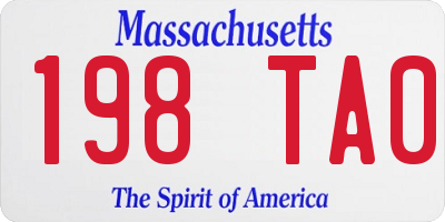 MA license plate 198TA0