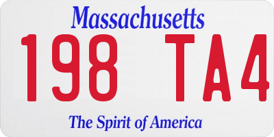 MA license plate 198TA4