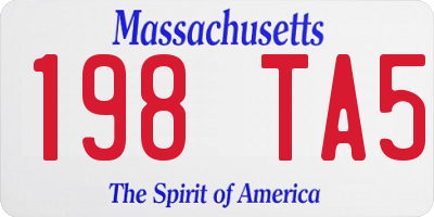 MA license plate 198TA5