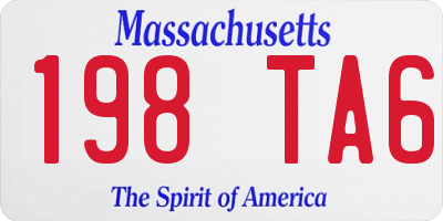 MA license plate 198TA6