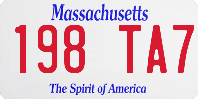 MA license plate 198TA7
