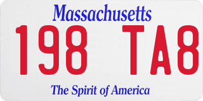 MA license plate 198TA8
