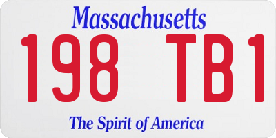 MA license plate 198TB1