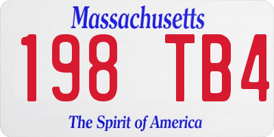 MA license plate 198TB4