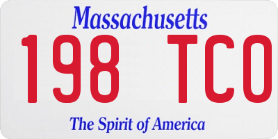 MA license plate 198TC0