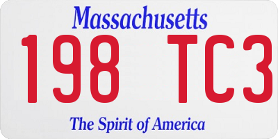 MA license plate 198TC3