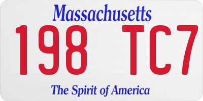 MA license plate 198TC7