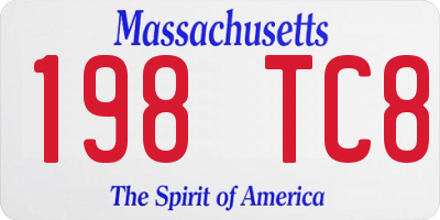 MA license plate 198TC8