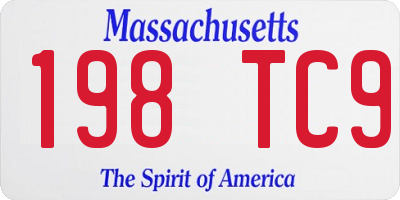 MA license plate 198TC9