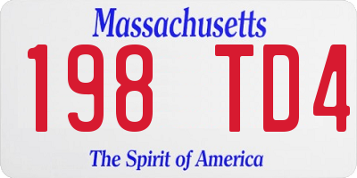 MA license plate 198TD4