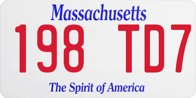 MA license plate 198TD7
