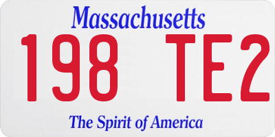 MA license plate 198TE2