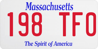 MA license plate 198TF0