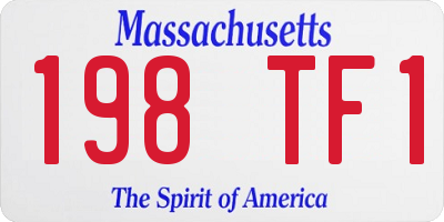 MA license plate 198TF1