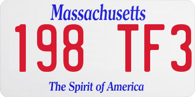 MA license plate 198TF3