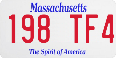 MA license plate 198TF4