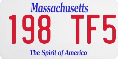 MA license plate 198TF5