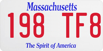 MA license plate 198TF8