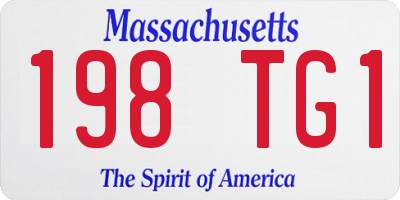 MA license plate 198TG1