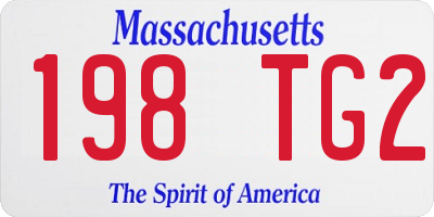 MA license plate 198TG2