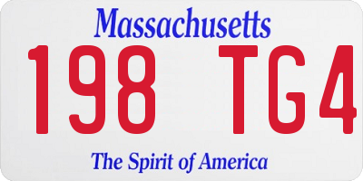 MA license plate 198TG4