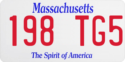 MA license plate 198TG5