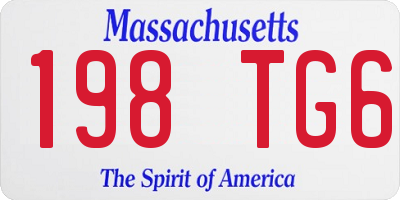 MA license plate 198TG6