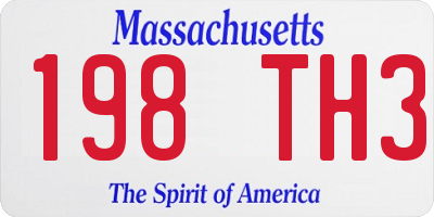 MA license plate 198TH3