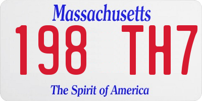 MA license plate 198TH7