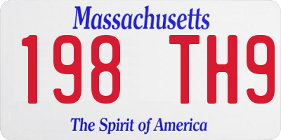 MA license plate 198TH9