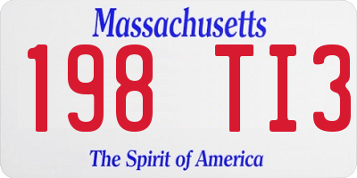 MA license plate 198TI3