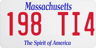 MA license plate 198TI4