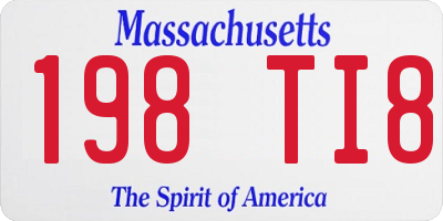 MA license plate 198TI8