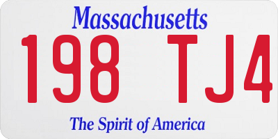 MA license plate 198TJ4