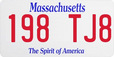 MA license plate 198TJ8