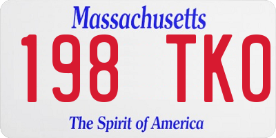 MA license plate 198TK0