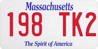 MA license plate 198TK2
