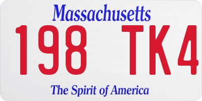 MA license plate 198TK4