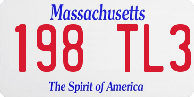 MA license plate 198TL3