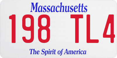 MA license plate 198TL4