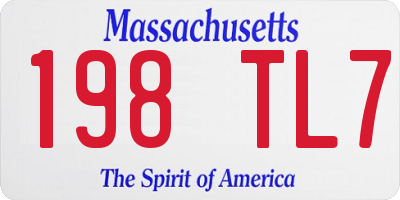 MA license plate 198TL7