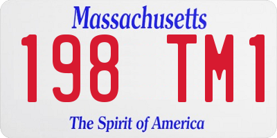 MA license plate 198TM1