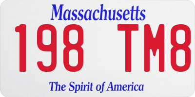 MA license plate 198TM8